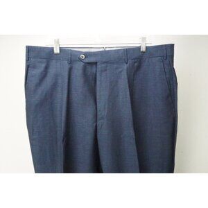 Corneliani Linen Blend Blue Dress Pants Trousers 56 EU Brand NEW